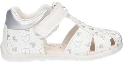 Geox Baby Girl's B Elthan C Sandal, Blanc argenté, 5 UK Child