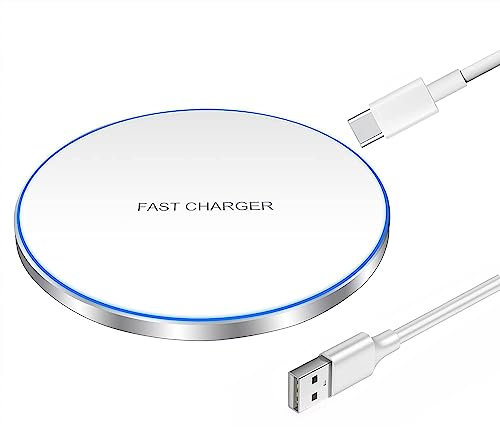 Wireless Charger Thin Aviation Aluminum Wireless Charging Pad Compatible with iPhone 17 16 15 14 13 12 11 (Pro,Pro max,Plus,Mini)/XS/XR/8/airpod pro,Samsung Galaxy Z Flip/Z Fold/S/Note/Buds Series