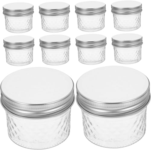 LUbrel Jam jars,Glass Bottles,10pcs 120ml jam bottle 4 oz mason jars mini yogurt jars party favor jar glass meal prep containers regular mouth sauce container with lid jars