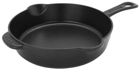 STAUB Fry Pans Cast Iron 8.5-inch Traditional Deep Skillet-Black