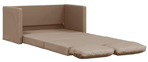 KTHLBRH Bodensofa mit Schlaffunktion Cappuccino-Braun Kunstleder Wohnzimmersofa Schlafzimmersofa Arbeitszimmersofa Büro-Sofa für Wohnzimmer, Schlafzimmer, Büro, Lounge