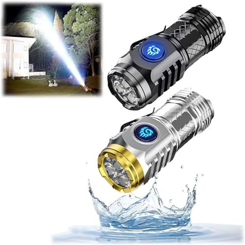 Lampe De Poche Mini Flash Super Puissante, Lampe De Poche Portable, Lampes De Poche À LED Rechargeables, Lampe De Poche Au Pouce avec Aimant Et Clip, Performances Durables, Éclairage Polyvalent
