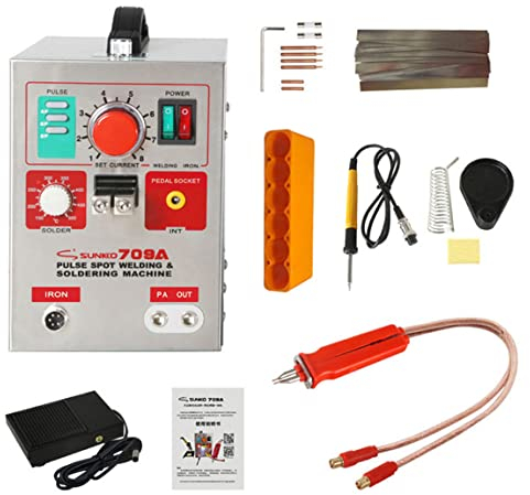 Saldatrice a Batteria da 3,2 kW, saldatrice a Punti 709A con Penna per Saldatura a Punti a impulsi, per Batteria al Litio 18650 Fai da Te, lamiera nichelata, ago per Saldatura