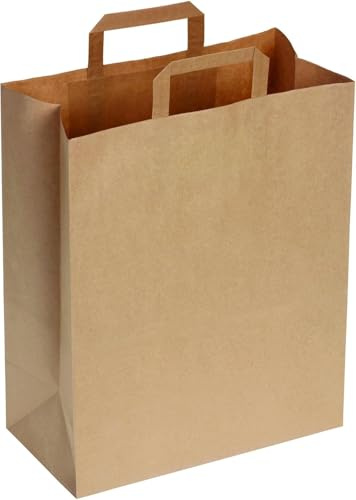 DeinPack 250 Papiertragetaschen 32x12x40 cm braun biologisch abbaubar