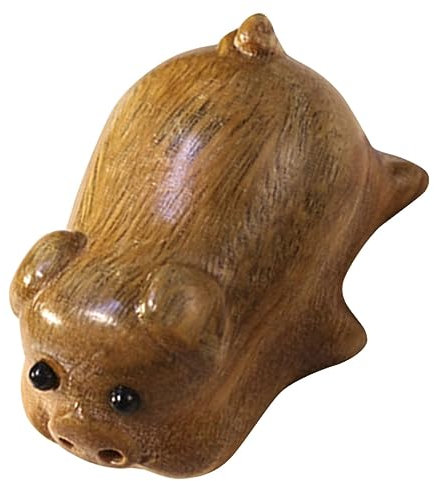 Cabilock 2St Hölzerne Schweinchen-Statue Briefbeschwerer-Statue zum Aufhängen schlüsselanhänger Dekoration Schweinefigur aus Holz Taschenanhänger Sandelholz