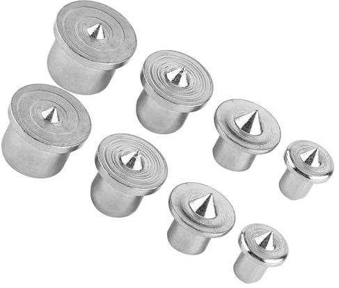 Pongnas Set di Tasselli Centrali, Strumento di Allineamento Tenoni per Centri di Tasselli in Legno, 6 Mm 8 Mm 10 Mm 13 Mm, Acciaio A3, Solido e Cavo, 8 Pezzi, Lavorato con Punti di (Vuoto)