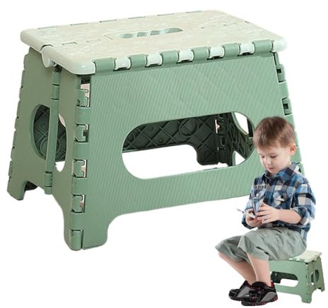 Klappbarer Tritthocker für Erwachsene, niedlicher ausklappbarer Stuhl, kompakte Sitzmöbel, Sitzhocker mit Griff für Spa, Sauna, Balkon, Terrasse, Reisen