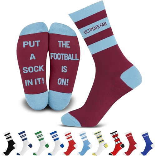 SC Products Mens Football Socks with Funny Message on Sole | Size 6-12 Cotton Novelty Socks Funny Football Gifts for Men | Ultimate Fan Sports Gifts for Him for Christmas, Birthday, Secret Santa
