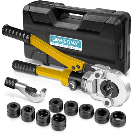 Profi Presszange Kupferrohr V-Kontur und TH-Kontur mit Rohrabschneider | Kupferrohr Presszange Verbundrohr mit V12 V15 V18 V22 V28 Und TH16 TH20 TH26 TH32 für Kupferrohr Und Verbundrohr