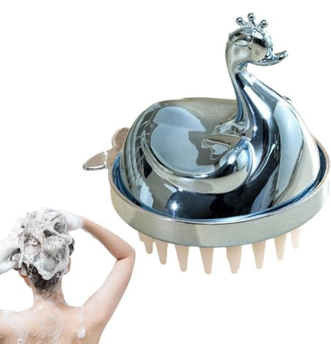 Cepillo de champú - cerdas, limpiador de cabeza de silicona suave, exfoliante para cabelludo | Cepillo de champú Swan, exfoliante del cabelludo extraíble, masajeador de