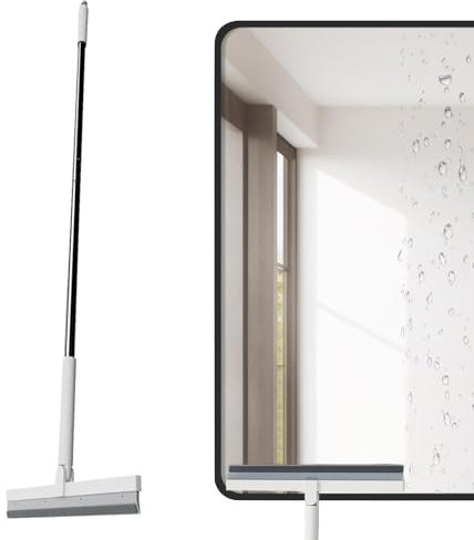 Escoba mágica, Escoba de Piso Escoba - Fuera de Ventana con Cabezal giratoria de 180 Grados - Escoba para el hogar para el Garaje Patio Ducha baño de mármol de mármol Vidrio Agua Espuma Limpieza