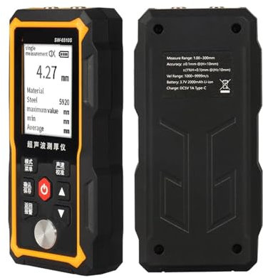 Medidor Espesor Pintura, Medidor de espesores por ultrasonido SW-6510S plástico vidrio cerámica placa de acero Metal tubo de acero inoxidable probador de espesor de pared