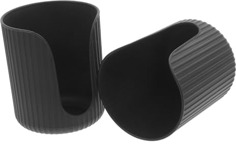 SOIMISS Porta Bicchieri di Carta in Pp Nero 2 Pezzi Accesso Rapido e Bordi Lisci per Tazze da 3-4oz per Area Caffè e Ufficio Raffinato e Funzionale