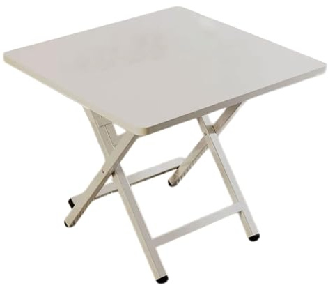Tragbarer, faltbarer Esstisch, kleiner Raum, Küchentisch, weißes künstliches Brett, praktischer Nähtisch für begrenzte Bereiche, kompakte Größe (70 x 70 x 50 cm)