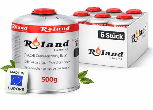 Roland Camping Gaskartusche Schweißbrenner Schraubventil (6 x 500g)