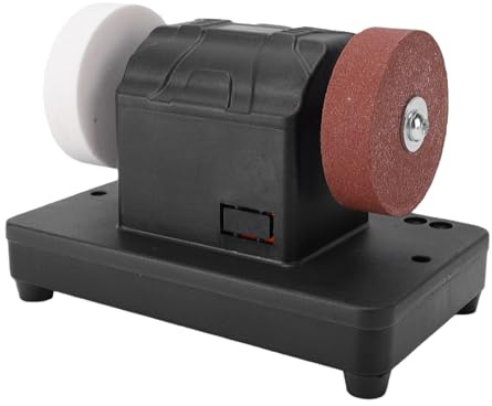 Ausla 3 Inch Mini Amoladora de Banco, Máquina de Esmeril de Banco Compatible con Batería 20V 2000-6000RPM Lijadora Eléctrica de Doble Rueda para Afilar Brocas Eliminación d