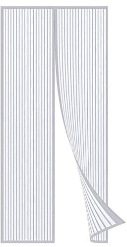 Magnet Fliegengitter Tür Insektenschutz, Der Magnetvorhang ist Ideal für die Balkontür, Kellertür und Terrassentür, Kinderleichte Klebemontage Ohne Bohren - 90x200cm(Weiß)