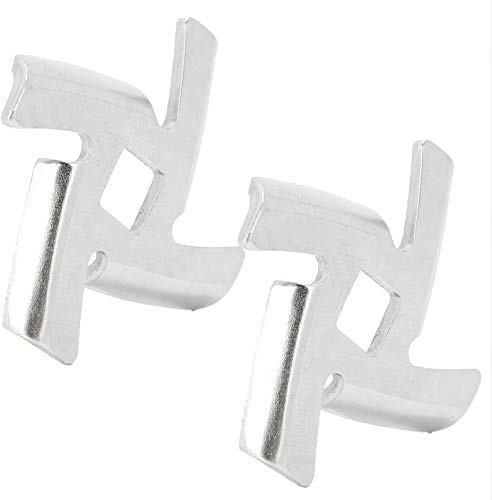 2 pièces Lame de Hachoir à Viande 304 Plaque de Broyage en Acier Inoxydable Accessoire de Broyeur de Nourriture pour Broyeur de Type 5# / B, Outil de Cuisson de Cuisine (Meat Grinder)