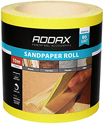 TIMCO 231999 Rouleau de papier abrasif grain 80 Jaune 115 mm x 10 m