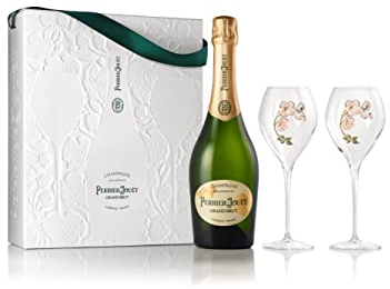Perrier-Jouët Champagne Grand Brut 12,5% Vol. 0,75l in Giftbox with 2 glasses