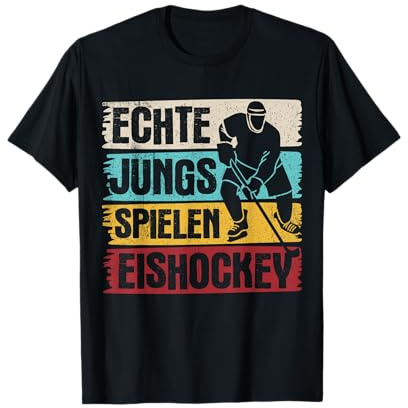 Echte Jungs spielen Eishockey Eishockeyspieler Hockey Jungen T-Shirt