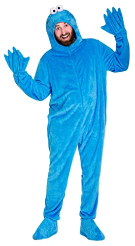 Maskworld Die Sesamstraße Krümelmonster Kostüm - blau - Größe: L-XL - Verkleidung Karneval, Halloween, Motto-Party