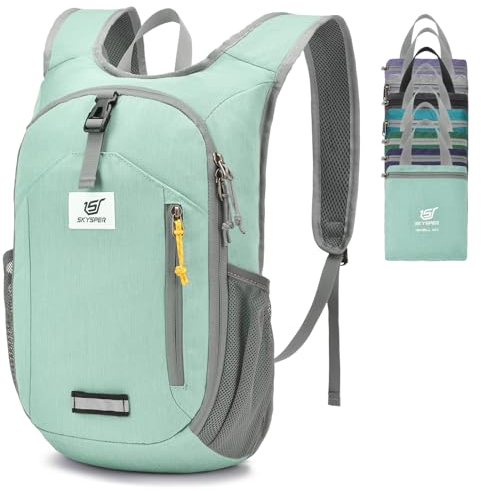 SKYSPER 10L Faltbarer Rucksack Wanderrucksack Klein Tagesrucksack Daypack Reiserucksack für Wandern Reisen Städtetrips