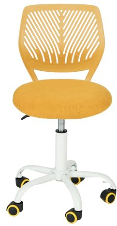 FurnitureR Schreibtischstuhl, ergonomischer Drehstuhl ohne Armlehnen, höhenverstellbarer Bürostuhl mit Rollen, komfortabler Arbeitsstuhl für Home Office, Schlafzimmer und Arbeitszimmer