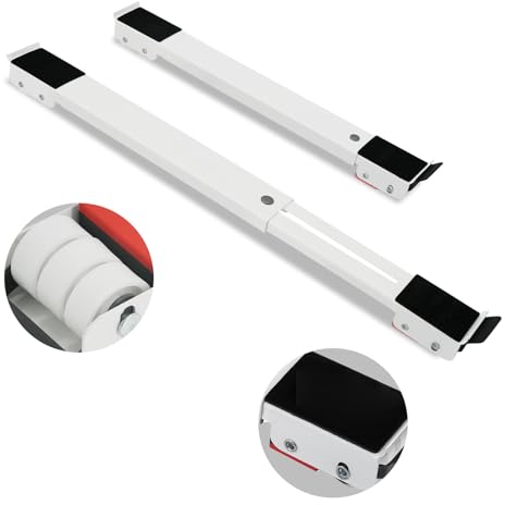 Leseed Soporte Lavadora Ajustable, Capacidad De Carga 300 Kg, Soporte Con Ruedas Lavadora De Goma Antideslizante Que Amortigua Los Golpes, Adecuado Para Refrigeradores, Sofás (Blanco)