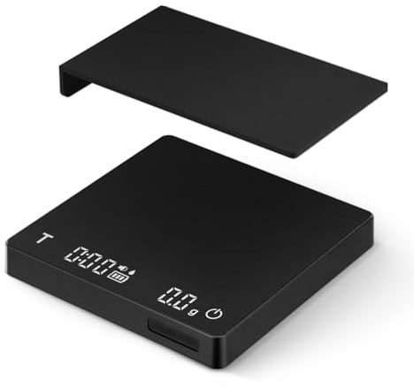 MHW-3BOMBER Mini Coffee Scale with Timer,Rechargeable Espresso Scale with Gravity Sensing,2kg/0.1g Precision Scale for Espresso&Pour-Over Coffee,Portable Digital Kitchen Scale,Black ES6029B-OS