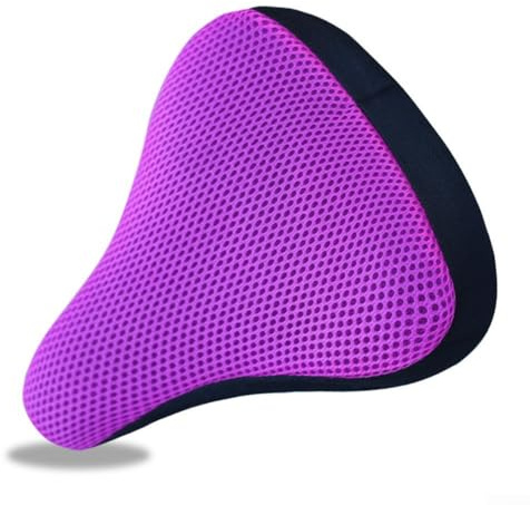 Soft Breathable 3D Mesh Fabric Seat Cover, Comfortable Bike Saddle Cushion (purple)