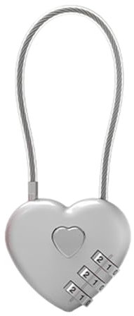 Litet kombinations-hänglås – hjärtformat hänglås, kombinationslösenord kärleks-hänglås | Love Shape Design säkerhetsskyddsverktyg för resväskor, ryggsäckar, väskor (5,51 x 1