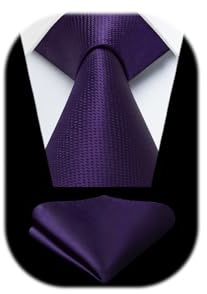 Enlision Krawatten Herren Einfarbig Krawatten und Einstecktuch Set Klassisch Hochzeit Business Krawatten für Herren Formelle Krawatte