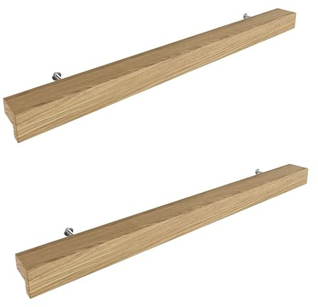 Sossai Holz Möbelgriffe aus Eiche | GAH01 | Lochabstand 224mm, Länge 304mm, 2 Stück