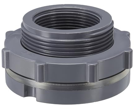 PATIKIL Raccordamento Passaparete in PVC NPT1-1/2, Connettore per Serbatoio Acqua con Guarnizione in Silicone per Tubo da Giardino per Secchi Pioggia, Lavelli, Acquari, Grigio