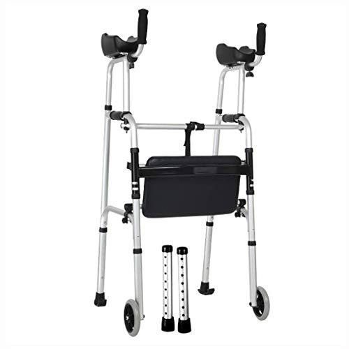 CVNIMV Andador, Andador de Aluminio Plegable para Ayudar a la Movilidad, Andador con Soporte para Brazos y Rueda para la Independencia de los Ancianos
