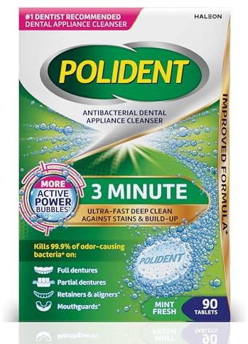 Polident 3 Minute Denture Cleaning Tablets - 90 Count