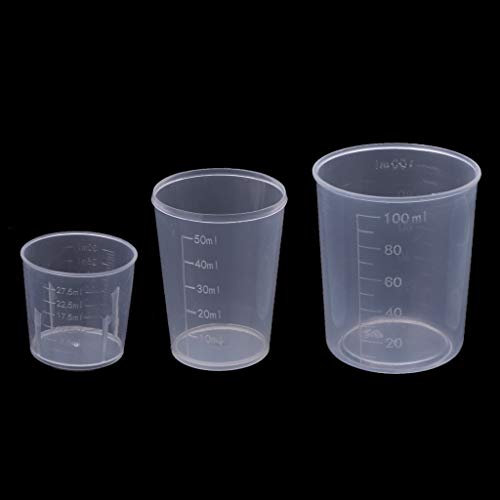 3X misurini tazze di miscelazione della resina per resina epossidica tazza liquida tazze di vernice secca per resina 30 50 100ml