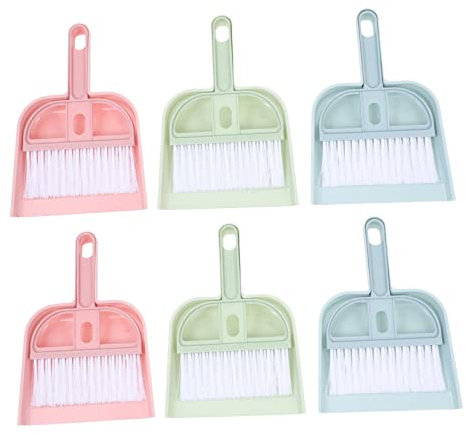 Healvian Set 6 Pezzi Scopa e Paletta per La Pulizia Casa, Spazzola Antistatica Ad Alta Densità, Non Danneggia Pavimenti, per Rifiuti Animali Domestici e Pulizia Scrivania