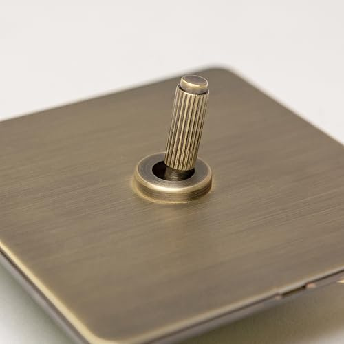 Antique Brass Straight Knurled Switches and Sockets (1 gang 2 way Toggle)