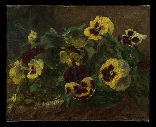 ARTXLXXBN Berühmte Gemälde Dekoration Wandbild Malerei Wandkunst Stiefmütterchen Henri Fantin-Latour Tierische Bilder für Schlafzimmer Home Decor 60x90cm