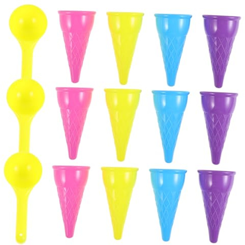 BESPORTBLE Ice Cream Cone Scooping Toy for Beach Play Includes Spoon and Cone Molds Outdoor Toys for Boys and Girls Seaside