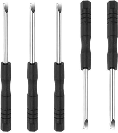 TOP-VIGOR Lot de 5 mini tournevis à tête plate de 3,0 mm pour réparation électronique de lunettes de montre, lunettes