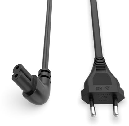 Superer Cable de Alimentación TV C7 3,0 M – Enchufe Euro de 2 Polos 90°