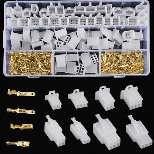 580 Stk Kabel Steckverbinder 2 3 4 6 Polig Flachsteckhülsen 2,8mm Pitch Männlich Weiblich Stecker Gehäuse Pin Header Crimp Kabel Steckverbinder Kabelschuhe für Kfz Auto Motorrad