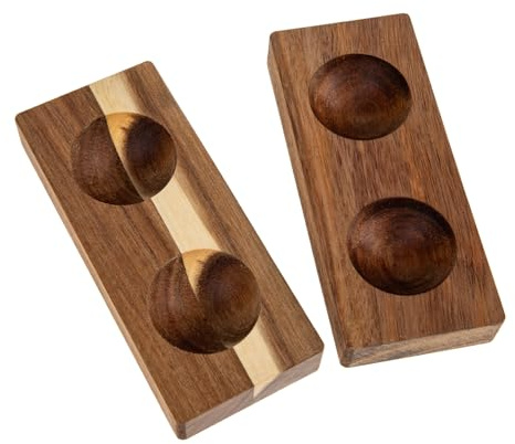 Ipetboom Bandejas de Madera Natural para Huevos 2 Piezas Porta Huevos de Cocina Marrón para Refrigerador Organizador Compacto y Práctico para Almacenamiento Doméstico