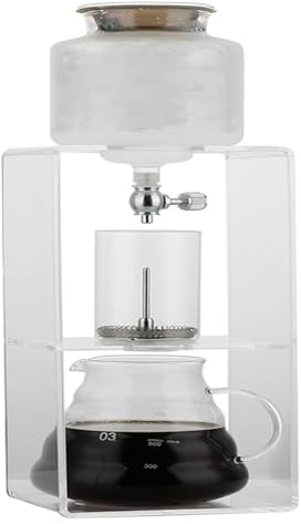 Cafetière à Siphon, Machine à Café à Siphon, Théière goutte-à-goutte avec débit d'eau réglable, filtre en acier inoxydable, carafe en verre for café ou thé