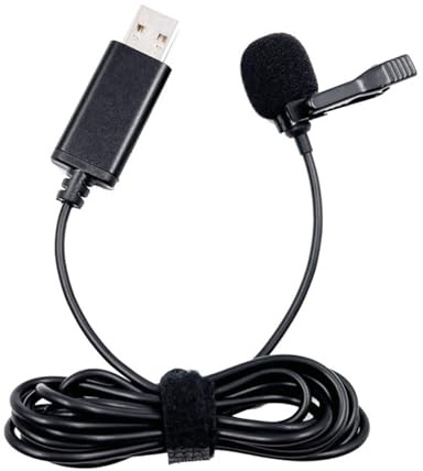 Microfono USB portatile Lapel Lavalier Mic Clip-on Microfoni esterni per asola per PC portatile Computer Microfono Lavalier professionale da bavero omnidirezionale