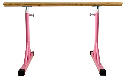 Barra da balletto, barra per balletto, autoportante, portatile, con tubi in acciaio verniciato a polvere, effetto legno, altezza regolabile, per allenamenti a casa, fitness, flessibilità