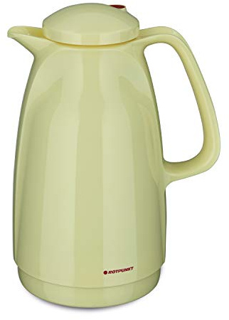 ROTPUNKT Caraffa termica 227 Bella 1,5 l, tappo a vite a doppia funzione, senza BPA, per bere in modo sano, prodotto in Germania, caldo e freddo, inserto in vetro, vaniglia
